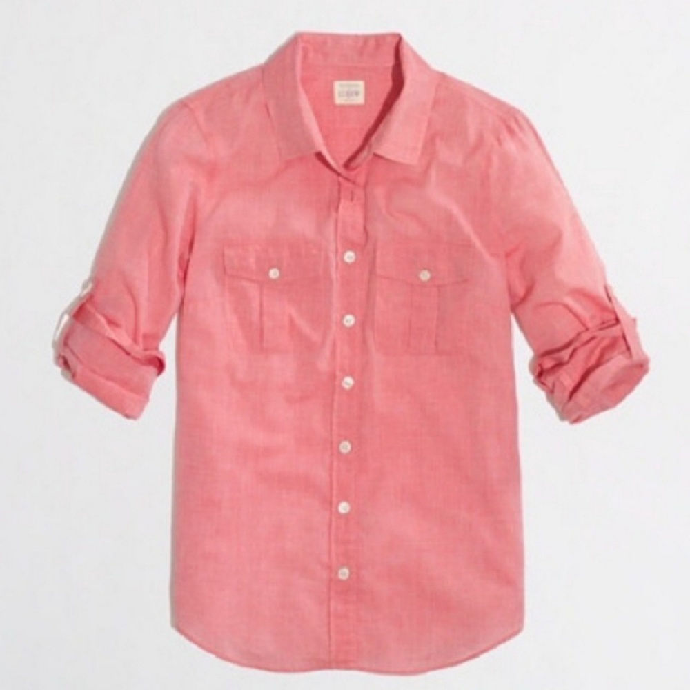 💥 S | J Crew | Coral Pink Button up Top